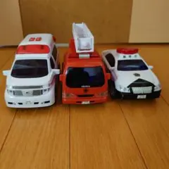 【３台セット】パトカー 救急車 消防車 ミニサウンド 緊急車両セット