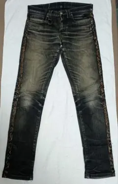 【Roen】ロエン レオパードテーピング ストレッチ スキニー ブラック 黒