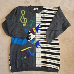 PREGIATO 音楽モチーフ ニットセーター 長袖
