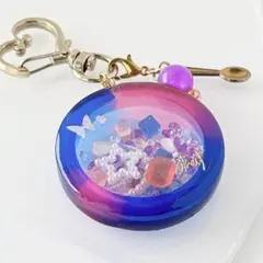 推しアイス風シェイカーキーホルダー　キャンディー　パープル　シャカシャカk86