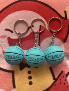 ティファニーブルー　バスケットボールキーホルダー 3点セット