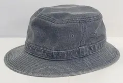 デニム風 麻＋レーヨン 折り畳めて便利な クラッシャブルハット 56.5cm