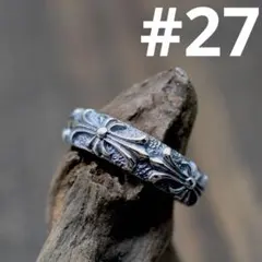 27号 シルバー925 フローラルクロス トリニティ リングSilver925 27号 シルバー925 フローラルクロス トリニティ リングSilver925