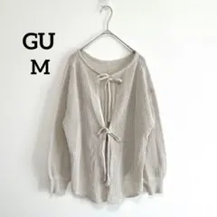 GU　メッシュバックリボンセーター　3way　透かし編　サマーニット　M　768