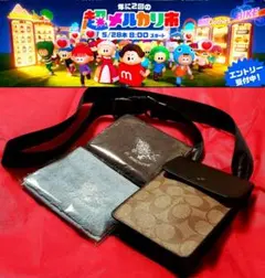 COACHショルダーバック フォーンクロスボディ＆イルビゾンテハンカチ２枚セット
