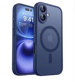 iPhone16用 MagSafe対応 スマホケース ネイビー