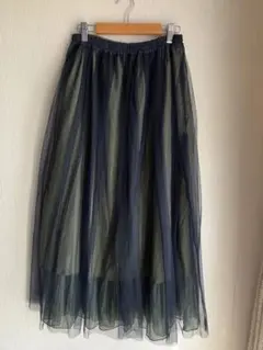 niko and ...ニコアンド★カーキ✖️ネイビー★チュールスカートM
