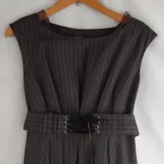 axesfemme グレー ストライプ ノースリーブワンピース Mサイズ