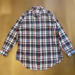 ブルックスブラザーズ　マドラスチェック　ポロカラーシャツ　香港製　ビンテージ