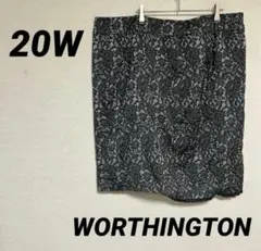WORTHINGTON ブラック タイトスカート 【サイズ20W】花柄