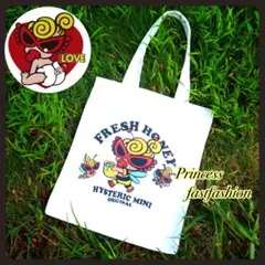 ヒステリックミニ キャンバス地 トートバッグ ショルダーバッグ ホワイト