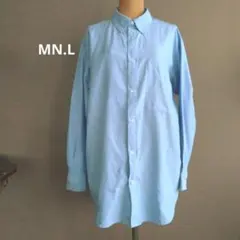 【美品】MN.L オーバーサイズ ボタンダウンシャツ 刺繍 コットン混のサムネイル