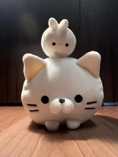 もちふわ！ころころにゃんこ　しろにゃん　ぬいぐるみ　うさぎのおまけ付き