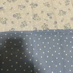 綿麻生地 花柄 水玉模様　リバーシブル