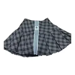 グレー系チェック プリーツスカート Mサイズ