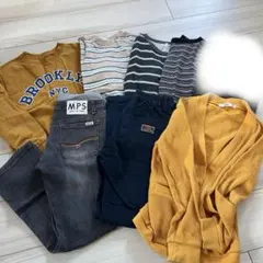 140まとめ売り7点 長袖Tシャツとパンツセット