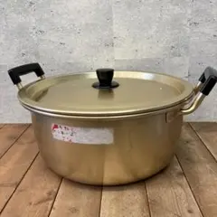 両手鍋アルミ鍋　大鍋　蓋付きキャンプ アウトドア　炊き出しBBQ 厨房計量目盛付 アウトドア鍋 軽量 大容量 カレー鍋 キャンプ鍋 アルミ鍋 両手鍋