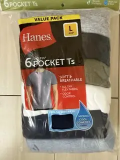 Hanes メンズ6ポケットＴシャツ　Ｌ