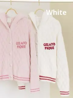 新品タグ付き ジェラピケ ストロベリー ホワイト カーディガン パーカー