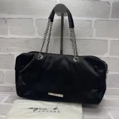 (極美品)大人気、アニエスベー、チェーンハンドバッグ、人気色、丈夫なキャンパス地