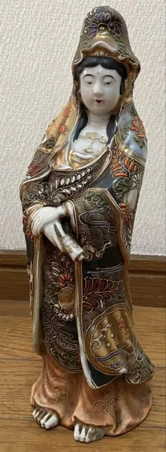 九谷焼 観音像 置物 陶磁器