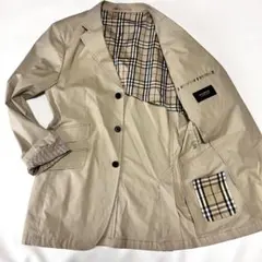 バーバリーブラックレーベル テーラードジャケット ノバチェック ベージュ M