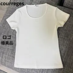【極美品】courreges クレージュ ロゴ刺繍 Tシャツ ホワイト Sサイズのサムネイル