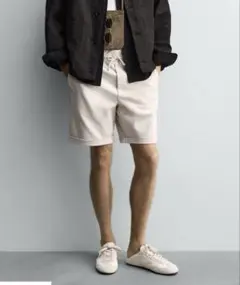 ZARA ジョガーショートパンツ ベージュ S 新品タグ付きのサムネイル
