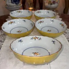 たち吉　黄色　小花　中鉢　5個セット　未使用のサムネイル