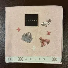 新品未使用CELINE ピンク ガーゼタオルハンカチ 27cm
