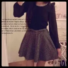 byebye♡冬素材ウエストリボンチェックスカート