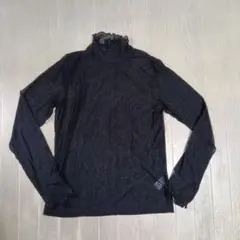 GU　シースルー ハイネック 長袖 トップス 黒　Sサイズ