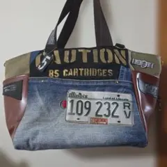 お得♥️かっこいい.デニムトートバッグハンドメイド