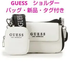GUESS・ハンドバッグ・ポーチ ショルダーバッグ ホワイト/ブラック３点セット