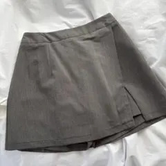 GRL インパン裏地付きラップ風ミニスカート M グレー