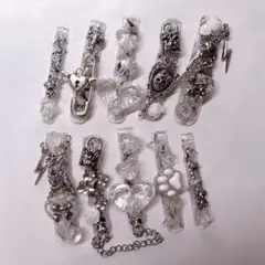 ♡現品♡ ネイルチップ マーブル 地雷 量産型 ゴテゴテ 平成女児 ロング