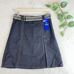 【未使用】 バーバリーブルーレーベル 膝丈 プリーツスカート ベルト 刺繍 38