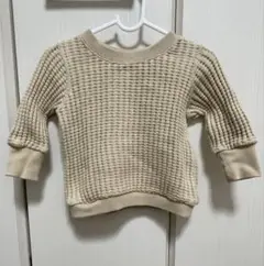 quot use fith ベージュ ワッフル編み トレーナー