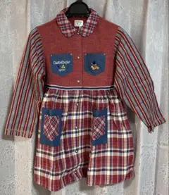 新品未使用 カステルバジャック チェック柄長袖ワンピース