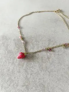 美品】ANNA SUI アナスイ 苺 ネックレス ラインストーン アーカイブ 