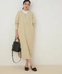 ADAM ET ROPE' 【WEB限定】両面ジャカードカフタンワンピース