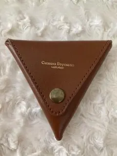 ブラウン三角コインケース　小銭入れ
