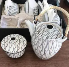 九谷焼 波模様急須セット