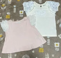 ベビー半袖セット（ピンク80・ホワイト90）