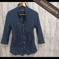 ハイダウェイ ニコル HIDEAWAYS NICOLE 紺ダーク系七分シャツ