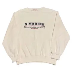 90s 日本製 McGREGOR N.MARINE スウェット 生成り 刺繍のサムネイル