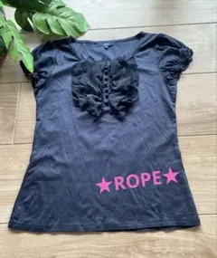 ★ROPE★ フリルデザイントップス　ネイビーⅯのサムネイル