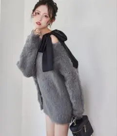 NICE CLAUP メリーカールニットチュニック