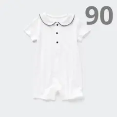 美品☆UNIQLO Baby襟付きロンパース　白 90cm
