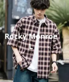 Rocky Monroe 春夏きれカジ チェック半袖シャツ　Lサイズのサムネイル